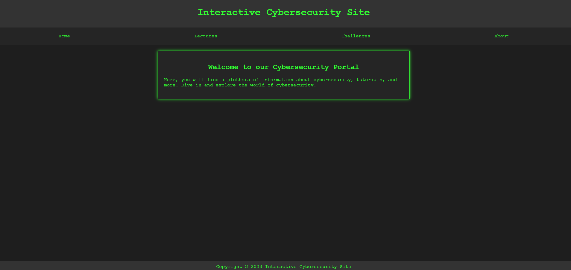 Interactive Cybersecurity Site